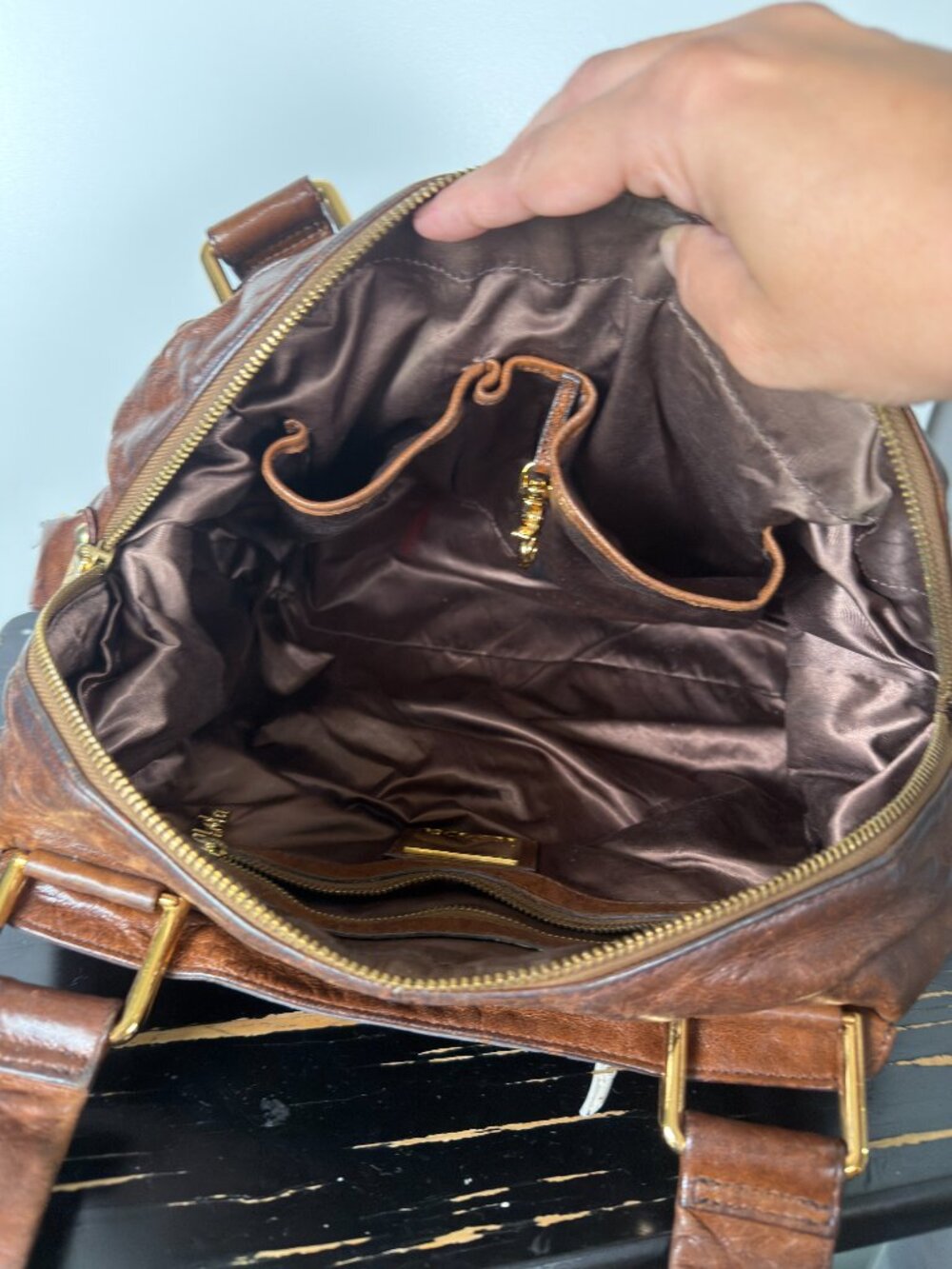 Kooba Brown Leather Shoulder Bag Purse - Picture 14 of 15